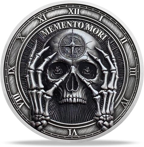 Memento Mori Memento Vivere Coin Stoic Reminder Token Skull Challenge Coin Medallion Stoicism Motivational Gift - Life is Precious in Kuwait