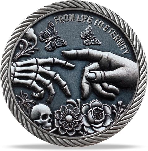 Memento Mori Memento Vivere Coin Stoic Reminder Token Skull Challenge Coin Medallion Stoicism Motivational Gift - Life is Precious in Kuwait