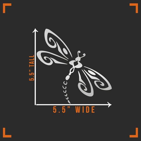 Dragonfly شارات فينيل ملصق Auto Car Truck Carp Laptop | الفضة | 5.5 "× 5.5" in Saudi Arabia