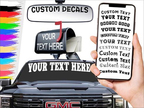 Your Custom Vinyl Decal ║ (50 Colors + Unlimited Fonts + 55 Sizes) ║ Make Your Lettering & Numbers ║ Personalized Text Waterproof and Easy to Apply on Car Boat Mugs Window Mailbox ║ Made in The USA in Saudi Arabia