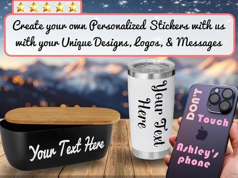 Your Custom Vinyl Decal ║ (50 Colors + Unlimited Fonts + 55 Sizes) ║ Make Your Lettering & Numbers ║ Personalized Text Waterproof and Easy to Apply on Car Boat Mugs Window Mailbox ║ Made in The USA in Saudi Arabia