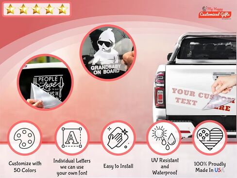 Your Custom Vinyl Decal ║ (50 Colors + Unlimited Fonts + 55 Sizes) ║ Make Your Lettering & Numbers ║ Personalized Text Waterproof and Easy to Apply on Car Boat Mugs Window Mailbox ║ Made in The USA in Saudi Arabia
