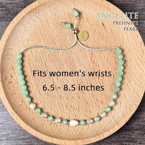 سوار مورتشيك ذو الأوجه الكريمة مطرز بلؤلؤ المياه العذبة مصنوع يدويًا قابل للتعديل للنساء، خرز من الأحجار الكريمة الطبيعية 4 مم، تجهيزات نحاسية مطلية بالذهب عيار 14 قيراط، هدية عيد ميلاد مريحة in Kuwait