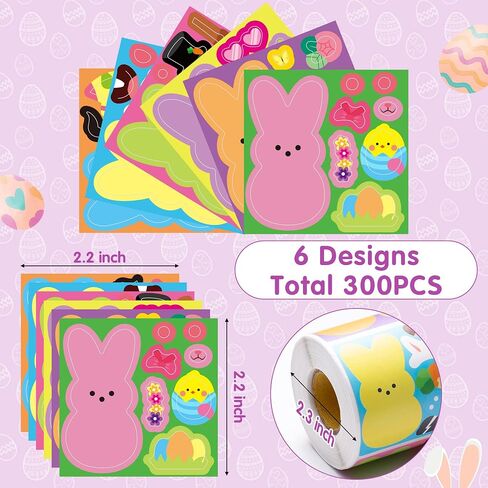 Haooryx 300pcs Make A Cartoon Pizza Scene Sticker Rolls, Make Your Own Pizza Slice DIY Sticker, Mix and Match Cute Pizza with Face Sticker Decals for Kids Birthday Party Supplies Laptop Decor in Kuwait