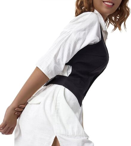 Piacakeece نساء سترة الأزرق الأكياس توبس الخامس زر العنق in Kuwait