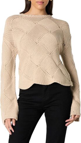 The Drop Women's Katia Basket Weave Cropped Sweater in Kuwait