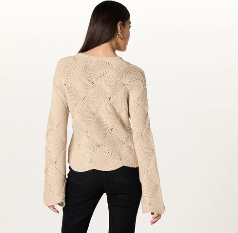 The Drop Women's Katia Basket Weave Cropped Sweater in Kuwait