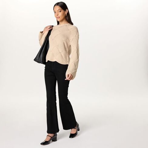 The Drop Women's Katia Basket Weave Cropped Sweater in Kuwait