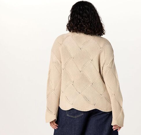The Drop Women's Katia Basket Weave Cropped Sweater in Kuwait