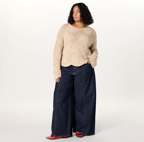 The Drop Women's Katia Basket Weave Cropped Sweater in Kuwait