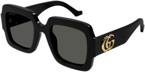 Gucci GG1547S 001 Black/Grey Oversized Square Woman's Sunglasses, 50/24/145 in Saudi Arabia
