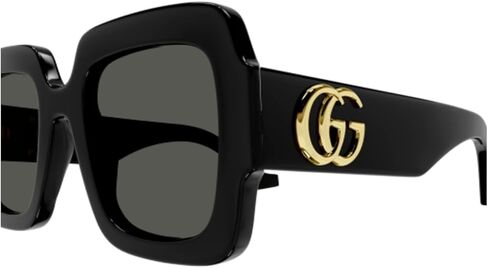 Gucci GG1547S 001 Black/Grey Oversized Square Woman's Sunglasses, 50/24/145 in Saudi Arabia
