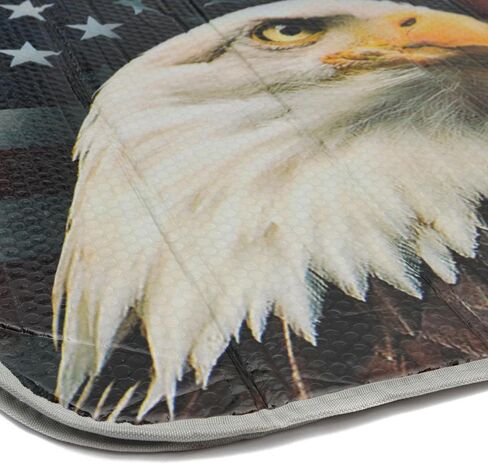 BDK الوطني USA EAGLE FLAG Front Windshield Sunshade-Accordion قابلة للطي الظل التلقائي للسيارة شاحنة سيارات الدفع الرباعي UV Rays Sun Visor Protecor in Saudi Arabia