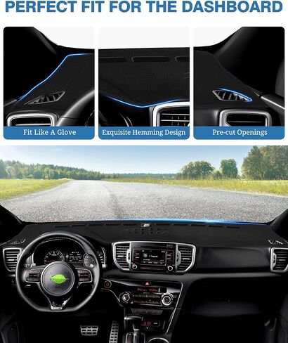 FIILINES Dash Cover for 2022-2025 Honda Civic, Dashboard Mat Accessories Dash Cover Sunshade Nonslip Mesh Protector No Glare Black in Saudi Arabia