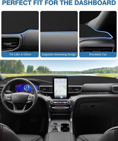 غطاء لوحة أجهزة القياس من FIILINES لسيارة Honda Civic 2022-2025، ملحقات حصيرة لوحة القيادة غطاء لوحة القيادة ظلة من الشمس واقي شبكي مانع للانزلاق بدون وهج أسود in Kuwait