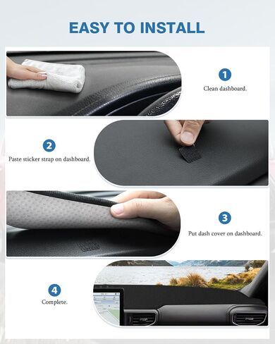 غطاء لوحة أجهزة القياس من FIILINES لسيارة Honda Civic 2022-2025، ملحقات حصيرة لوحة القيادة غطاء لوحة القيادة ظلة من الشمس واقي شبكي مانع للانزلاق بدون وهج أسود in Kuwait