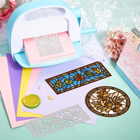 GLOBLELAND Autumn Leaves Stamp Frame Cutting Dies for Card Making Metal Fall Leaves Stamp Frame Die Cuts Cutting Dies Templates for Scrapbooking Journal Paper Craft Decor in Saudi Arabia