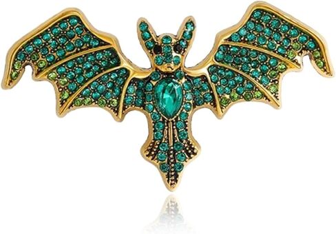 Gothic Bat Brooch Vintage Crystal Vampire Lapel Pins Punk Style Bat Collar Pin Goth Mysterious Witch Jewelry Halloween Party Costume Accessories in Saudi Arabia