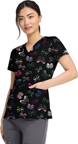 Med Couture Prints Women Scrubs Top V-Neck Print MC8564 in Kuwait