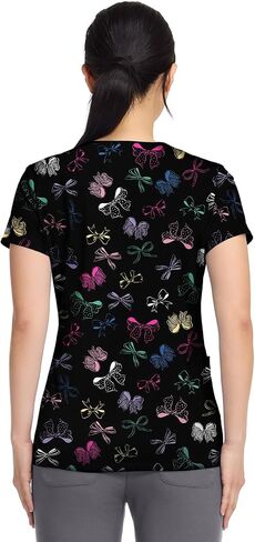 Med Couture Prints Women Scrubs Top V-Neck Print MC8564 in Kuwait
