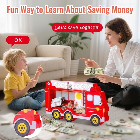 Wooden Dinosaur Piggy Bank Boalord for Boys Kids Girls Clear Money Coin Bank Toy Toddler عيد ميلاد in Kuwait