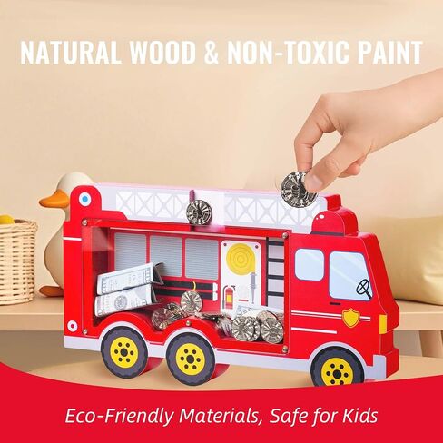 Wooden Dinosaur Piggy Bank Boalord for Boys Kids Girls Clear Money Coin Bank Toy Toddler عيد ميلاد in Kuwait