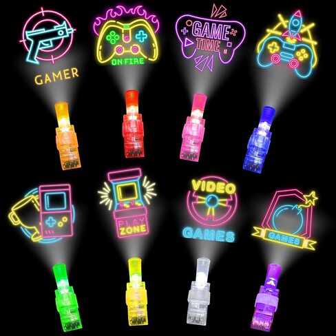 24Pack Video Game Party Favors LED Finger Lights,Gamer Birthday Party Decorations Supplies Glow in the Dark Light Up Toys Gifts Bulk for Kids Boy Girl Classroom Prizes, Fun Gifts in Saudi Arabia