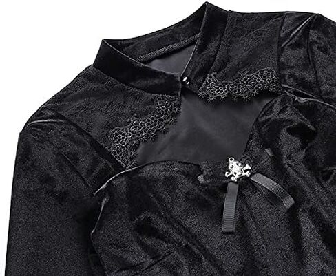TSMNZMU Goth Velvet Dress for Women Vintage Long Flare Sleeve Dresses Punk Grunge Witchy Dress Harajuku Emo Lolita Dress in Kuwait