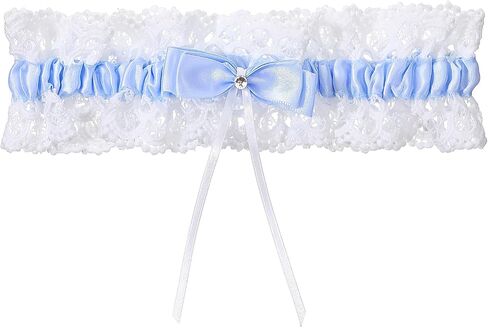 Giantree Blue Bride Wedding Garter, Bow Garters for Bride, Lace Stretchable Leg Garter Weddings for Brides Plus Size, Thigh Garters Elegant Wedding Accessories ifts for Women and Girls in Saudi Arabia