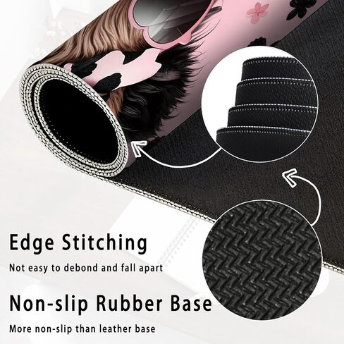 Highland Cow Mouse Pad, Coquette Pink Bow Floral Cow Mouse Pads for Wireless Mouse Computers Laptop Desk Accessories, Highland Cow Gifts, Cow Gifts for Cow Lovers, 9.5x7.9 Inch in Kuwait