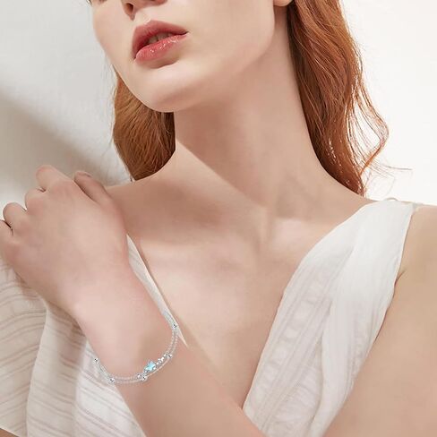 سوار yfn butterfly moonstone 925 سوار الفراشة الفضة الفضية السرير in Saudi Arabia