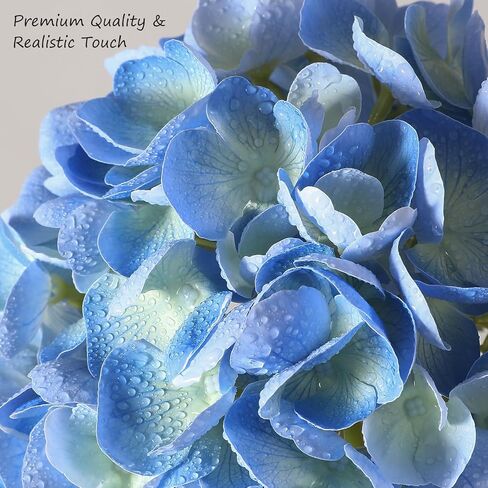 3Pcs Hydrangea Artificial Flowers, 22.44" Real Touch Latex Faux Hydrangea with Long Stems & Leaves for Home Office Decor or Wedding, Party, Centerpieces, Floral Arrangements (White) in Saudi Arabia