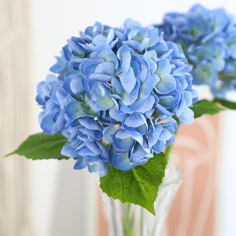 3Pcs Hydrangea Artificial Flowers, 22.44" Real Touch Latex Faux Hydrangea with Long Stems & Leaves for Home Office Decor or Wedding, Party, Centerpieces, Floral Arrangements (White) in Saudi Arabia