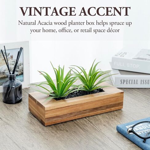 MyGift Artificial Eucalyptus Plant in Black Wood Decorative Planter Pot, Realistic Faux Indoor Greenery in Container for Tabletop Centerpiece Décor in Saudi Arabia