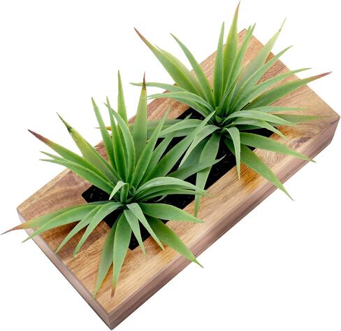 MyGift Artificial Eucalyptus Plant in Black Wood Decorative Planter Pot, Realistic Faux Indoor Greenery in Container for Tabletop Centerpiece Décor in Saudi Arabia