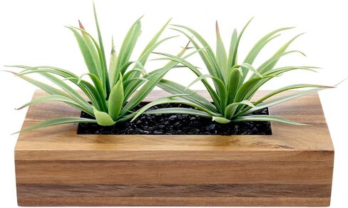 MyGift Artificial Eucalyptus Plant in Black Wood Decorative Planter Pot, Realistic Faux Indoor Greenery in Container for Tabletop Centerpiece Décor in Saudi Arabia