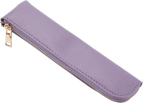 GORGECRAFT Stationery Storage Bag PU Leather Pencil Case Slim Design Soft Small Aesthetic Pen Pouch Solid Color Portable Zipper Cosmetic Bag for Pen Pencils Markers Gifts (Pink) in Kuwait