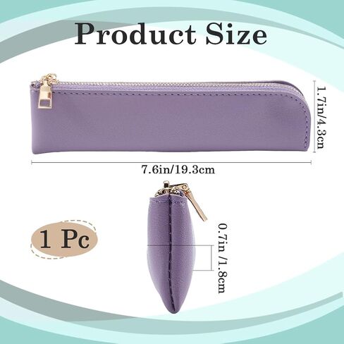 GORGECRAFT Stationery Storage Bag PU Leather Pencil Case Slim Design Soft Small Aesthetic Pen Pouch Solid Color Portable Zipper Cosmetic Bag for Pen Pencils Markers Gifts (Pink) in Kuwait