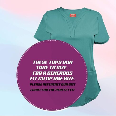 M&M SCRUBS Women's Ultra Soft Stretch Drop-Neck 2 Pocket Scrub Top in Saudi Arabia