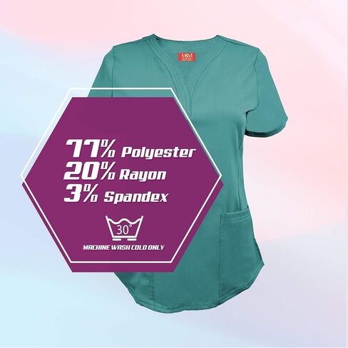 M&M SCRUBS Women's Ultra Soft Stretch Drop-Neck 2 Pocket Scrub Top in Saudi Arabia
