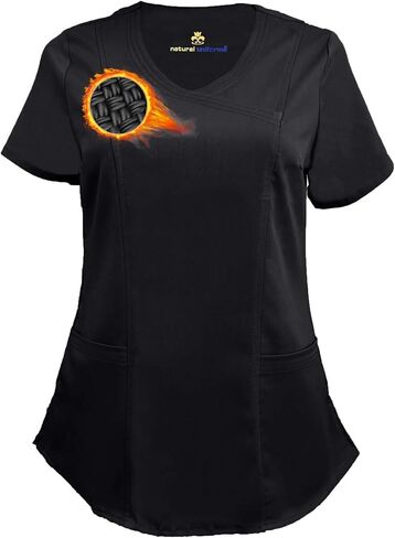 M&M SCRUBS Women's Ultra Soft Stretch Drop-Neck 2 Pocket Scrub Top in Saudi Arabia