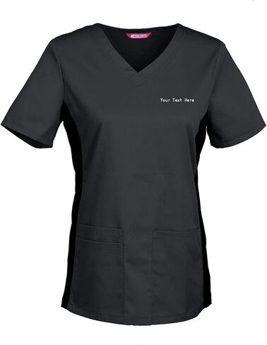 Women's Embroidered Scrub Top Personalized with Your Text in Kuwait