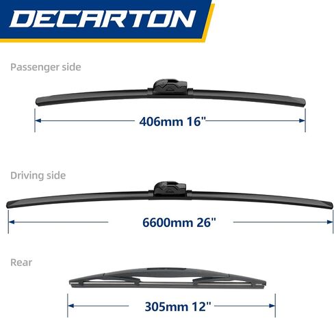 Windshield Wiper Blades Replacement for Subaru Impreza 2012-2016,That Meet OEM Quality Front Rear Wipers Blade Set for My Car - 26"+16"+12"(Set of 3) in Kuwait