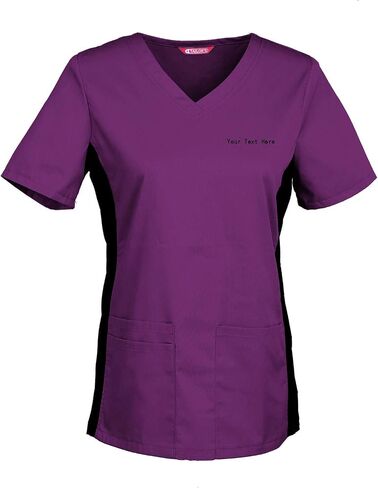 Women's Embroidered Scrub Top Personalized with Your Text in Kuwait