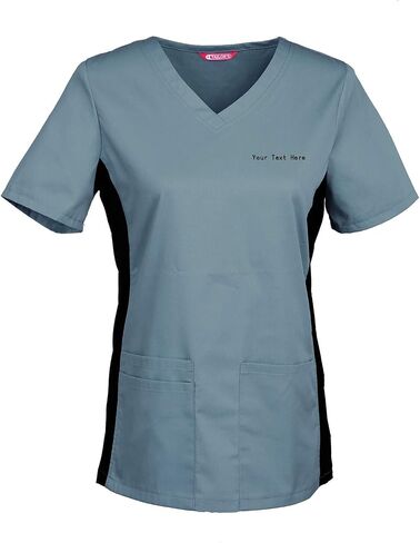 Women's Embroidered Scrub Top Personalized with Your Text in Kuwait