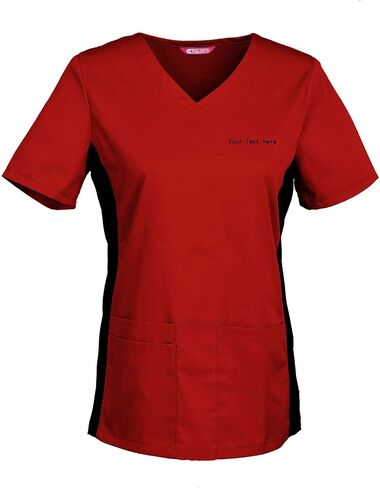 Women's Embroidered Scrub Top Personalized with Your Text in Kuwait