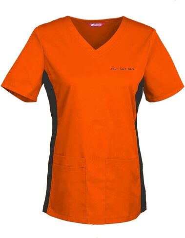 Women's Embroidered Scrub Top Personalized with Your Text in Kuwait