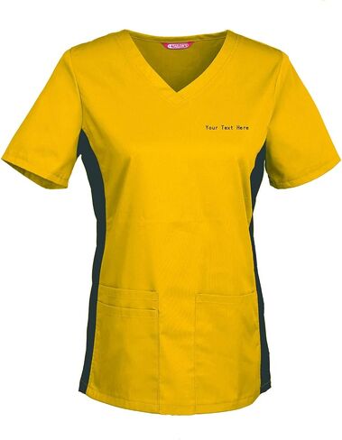 Women's Embroidered Scrub Top Personalized with Your Text in Kuwait
