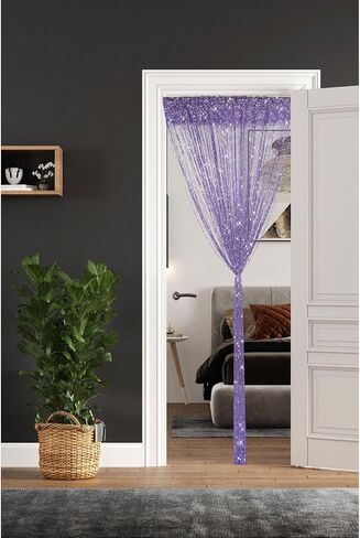 2 Pieces Pink Glitter String Curtains, 39x79 Inch Doorway Beads Curtains, String Curtain for Doorway, Room, Closet Partition, Windows Wedding Party Boho Tassel Home Decoration in Saudi Arabia