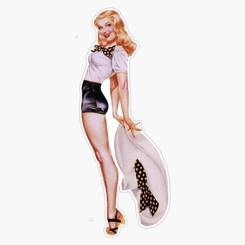 Magnet Vintage Pin Up (1950S) Magnet Vinyl Decal Sticker 5" in Saudi Arabia